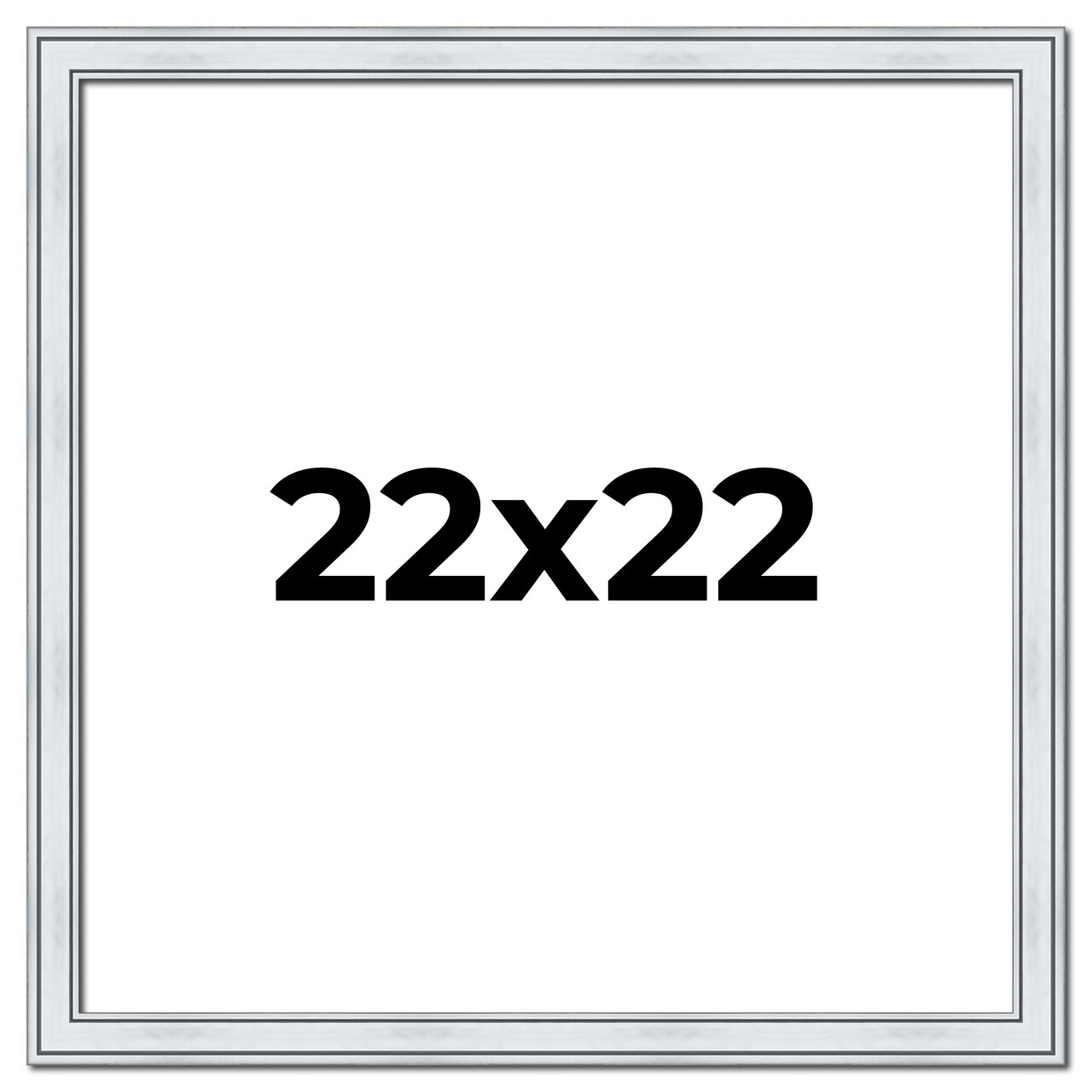 Square Classic Silver Picture Frame - UV Acrylic, Foam Board Backing, Hanging Hardware